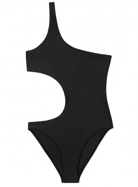 Maillot de bain 1 pièce asymétrique noir Midnight - PilyQ