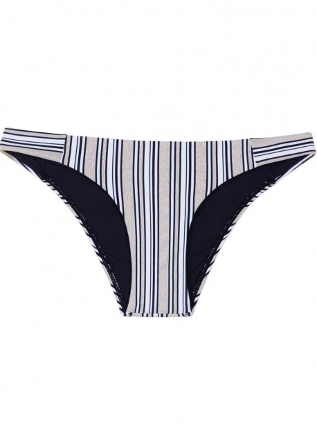 Culotte de bain rayée échancrée Harbour Stripe - PilyQ