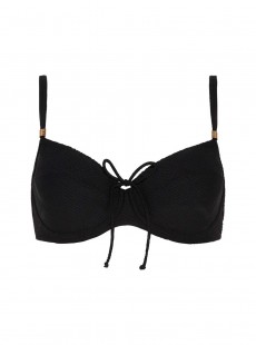 Haut de maillot de bain balconnet - Texture Black - Cyell