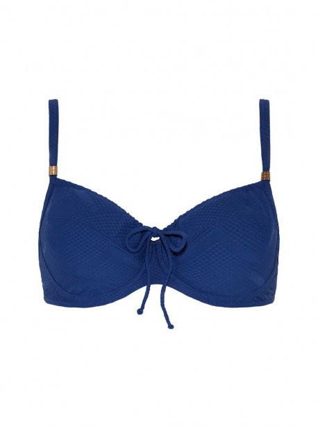 Haut de maillot de bain balconnet - Texture Deepblue - Cyell