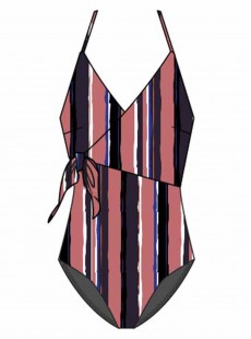 Maillot une pièce portefeuille - Stripes - Cyell 