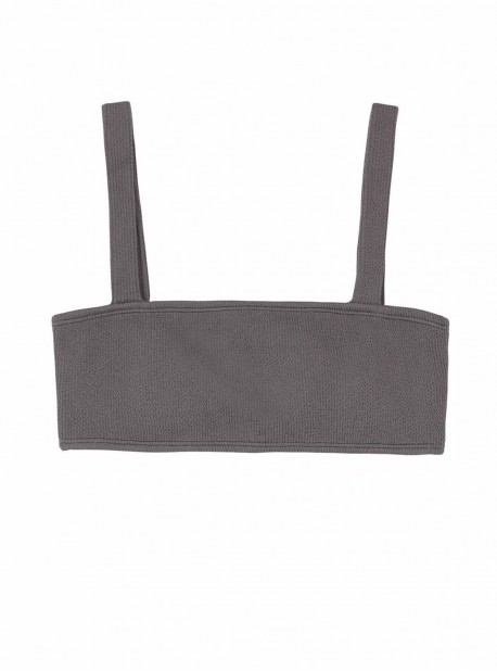 Haut de maillot de bain bandeau gris Layla Sand Reef - PilyQ