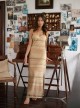 Robe de plage longue à rayures Robin Gold Pearl - PilyQ