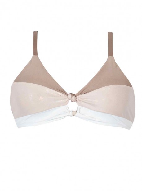 Haut de maillot de bain bandeau Seashell tricolore - PilyQ
