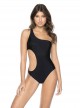 Maillot de bain 1 pièce asymétrique noir Midnight - PilyQ
