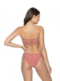 Haut de maillot de bain bandeau rose Capri Lotus - PilyQ