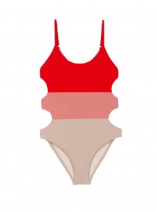Maillot de bain 1 pièce multicolor Red Coral - PilyQ