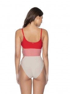 Maillot de bain 1 pièce multicolor Red Coral - PilyQ