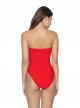 Maillot de bain 1 pièce bandeau Red Coral Rouge - PilyQ