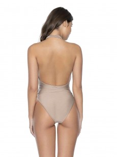 Maillot 1 pièce échancré Oyster Beige - PilyQ