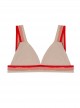 Haut de maillot de bain triangle Oyster Beige et Rouge - PilyQ