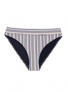 Culotte de bain taille haute à rayures Harbour Stripe - PilyQ