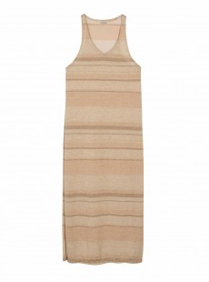 Robe de plage longue à rayures Robin Gold Pearl - PilyQ