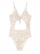 Maillot une pièce échancré Cobra blanc à motif - PilyQ