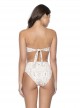 Haut de maillot de bain bandeau Cobra blanc à motif - PilyQ