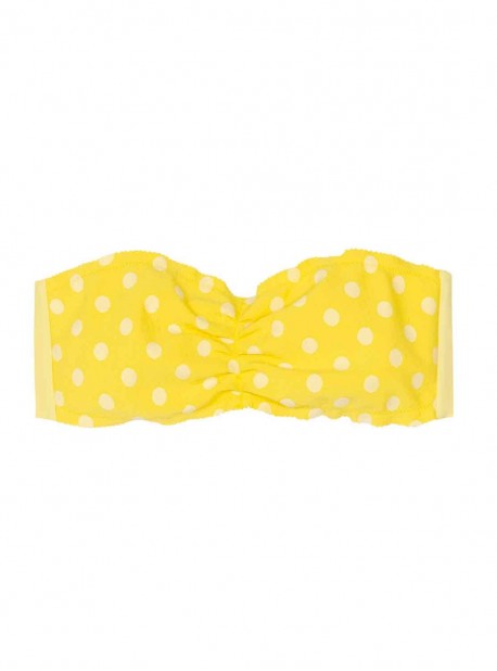 Haut de maillot de bain bandeau Jaune Yellow Dot - PilyQ