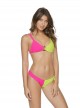 Culotte de bain échancrée bicolore rose et jaune Pineapple Reef - PilyQ