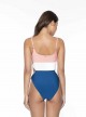 Maillot de bain 1 pièce Island Blue Bleu Blanc Rose - PilyQ
