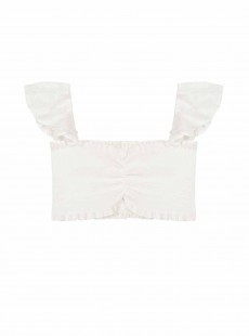 Crop top blanc Savannah Water Lily - PilyQ