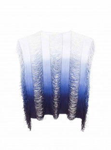Tunique courte à franges Monique Castaway Bleu dégradé - PilyQ