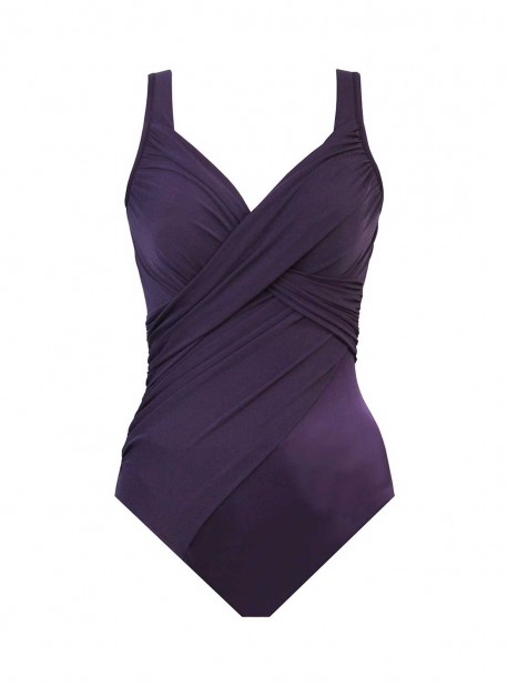 Maillot de bain gainant Revele Prune - Les Unis - "M" - Miraclesuit swimwear