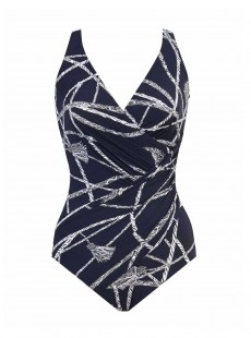 Maillot de bain gainant Oceanus Bleu Nuit - Thoroughbred - "M" - Miraclesuit swimwear