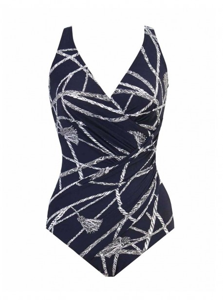 Maillot de bain gainant Oceanus Bleu Nuit - Thoroughbred - "M" - Miraclesuit swimwear