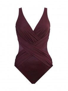 Maillot de bain gainant Crossover Bordeaux - Illustionists - "M" -Miraclesuit Swimwear   
