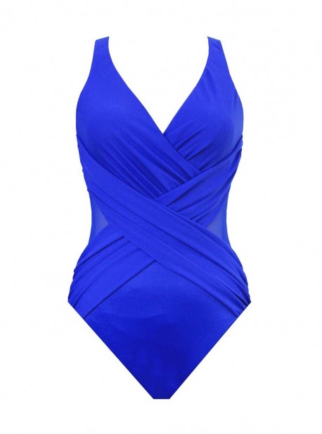 Maillot de bain gainant Crossover Bleu électrique - "M" - Miraclesuit