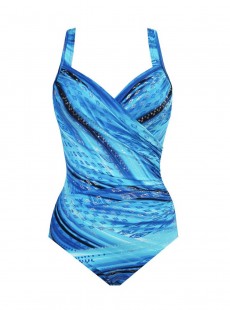 Maillot de bain une pièce gainant Seraphina Imprimé bleu - Atlantis - "M" - Miraclesuit Swimwear