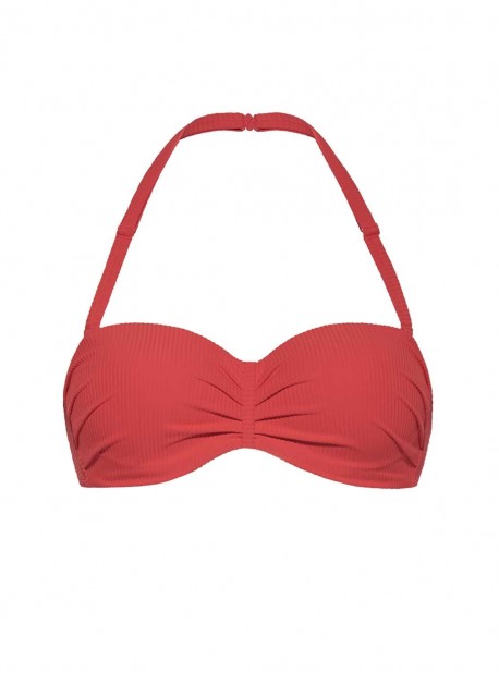 Haut de maillot de bain bandeau - Rib Coral - Cyell