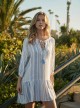 Tunique de plage Bay Stripe Bleu et Blanc - PilyQ