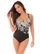 Maillot de bain gainant It's a Wrap Noir et Blanc - Cloisonné - "M" - Miraclesuit swimwear