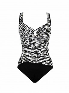 Maillot de bain gainant Layered Escape Bi-colore noir - Pyrite - "M" - Miraclesuit swimwear