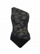 Maillot de bain gainant Jena noir/imprimés doré - Sari Not Sari - "M" - Miraclesuit Swimwear
