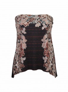 Bandini Tankini Noir/imprimés à fleurs - Mendhika - " M " - Miraclesuit Swimwear