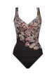 Maillot de bain gainant It's a Wrap Noir / Imprimés à fleurs - Mendhika - "M" - Miraclesuit swimwear