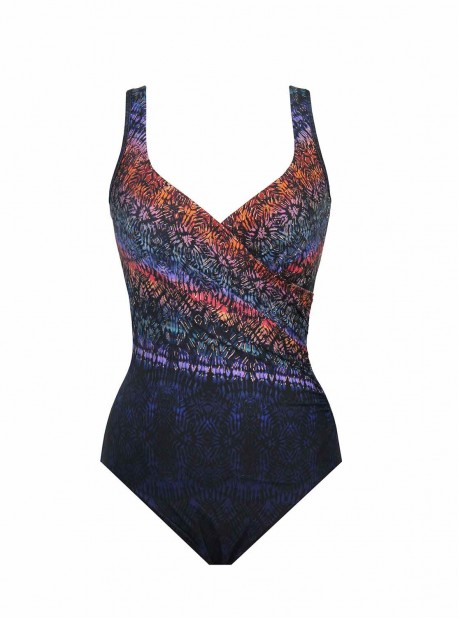 Maillot de bain gainant It's a Wrap Imprimés graphiques multicolores - Tramonto Belle - "M" - Miracl
