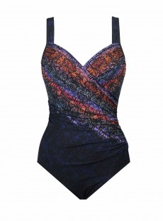 Maillot de bain gainant Seraphina Imprimés graphiques multicolores - Tramonto Belle - "M" - Miraclesuit swimwear