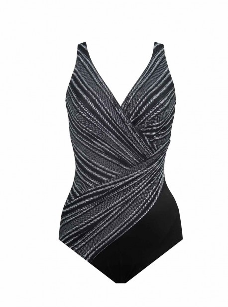 Maillot de bain gainant Colorblock Oceanus Imprimés à rayures - No static - "M" - Miraclesuit swimwe