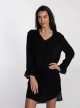 Robe de plage manches longues noire- Beach Vibes - Cyell 