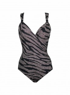 Maillot de bain gainant Siren Imprimés Noir et Argenté - Angelfish -  "M" - Miraclesuit Swimwear