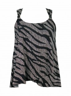 Dazzle Tankini Noir et Argenté - Angelfish - " M " - Miraclesuit Swimwear