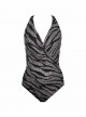 Maillot de bain 1 pièce gainant Wrapsody Imprimés Noir et Argenté - Angelfish - " M " - Miraclesuit 