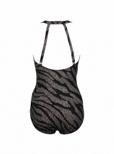 Maillot de bain 1 pièce gainant Wrapsody Imprimés Noir et Argenté - Angelfish - " M " - Miraclesuit 