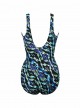 Maillot de bain gainant It's a Wrap Imprimés graphiques Bleu Vert - Jewels Of The Nile - "M" - Mirac
