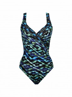 Maillot de bain 1 pièce gainant Seraphina imprimé fleuris Noir et Blanc - Jewels Of The Nile - " M " - Miraclesuit Swimwear