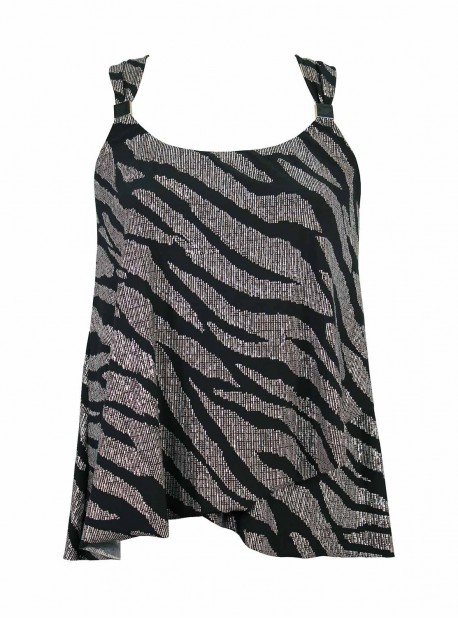 Dazzle Tankini Noir et Argenté - Angelfish - " W " - Miraclesuit Swimwear