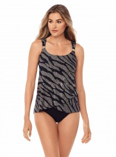 Dazzle Tankini Noir et Argenté - Angelfish - " W " - Miraclesuit Swimwear