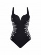 Maillot de bain gainant Temptress Noir - Labyrinth - "W" - Miraclesuit Swimwear
